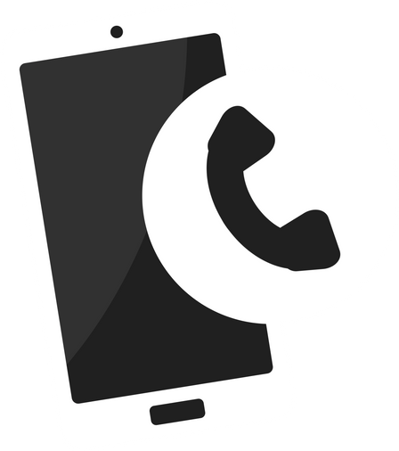 white smartphone and telephone icon